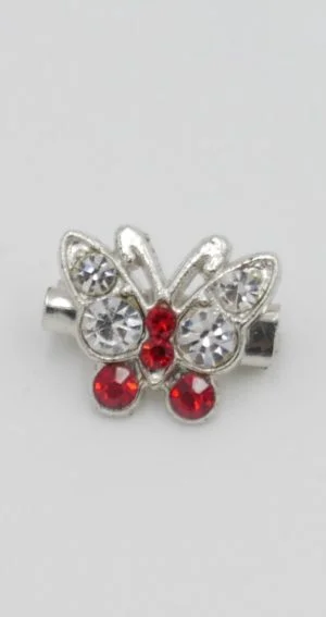 Epingle Papillon Blanc Rouge