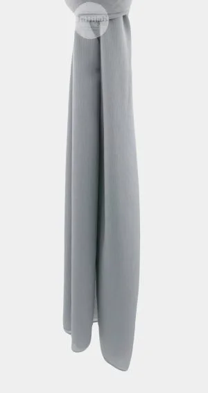Silver Hijab Mousseline Froissé