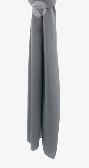 Gris Hijab Mousseline Froissé