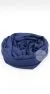 Hijab Bleu Marine Mousseline Froissé – Image 2