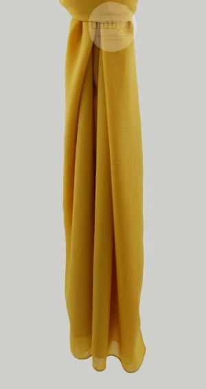 Jaune Hijab Mousseline froissé