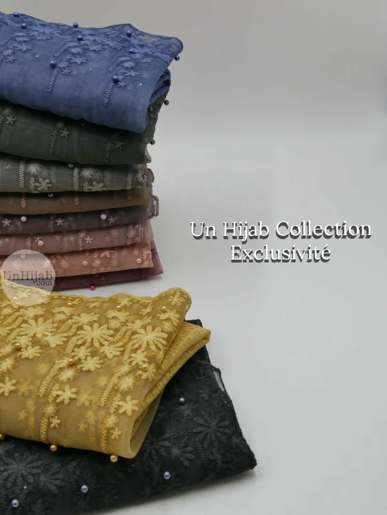 Hijab Dentelle Navy Rectangulaire 2 Hijab Dentelle Navy Rectangulaire