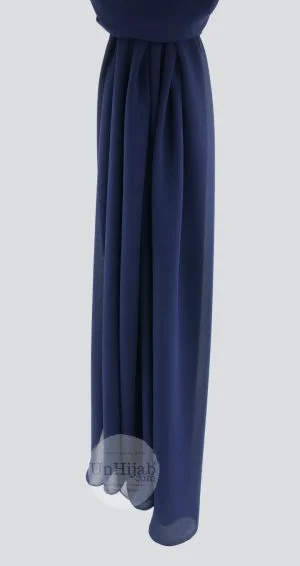 hijab mousseline bleu Marine