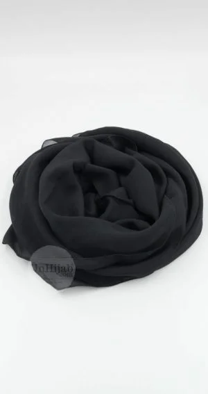 Hijab Mousseline Carré Collection Riley Noir