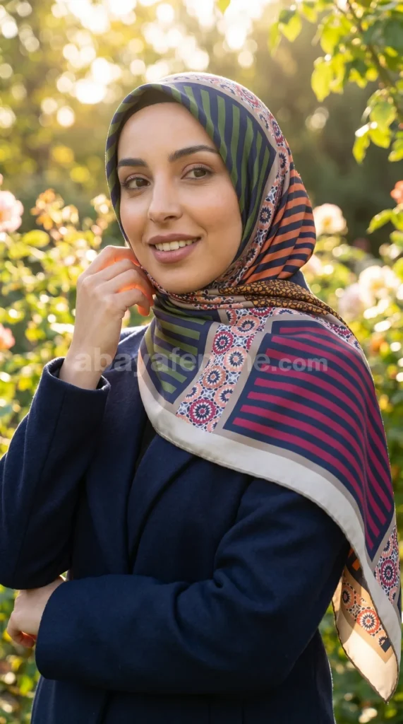 Foulard Collection Luxe FT46 2 Détail du tissage haute qualité et de la finition du foulard collection luxe ft46