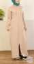 Sweat long femme à Capuche zippé Beige - Bild 6