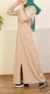 Sweat long femme à Capuche zippé Beige - Bild 7