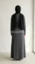 Dark grey buttoned Abaya back