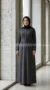 Dark grey buttoned Abaya 02