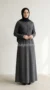 Dark grey buttoned Abaya 01