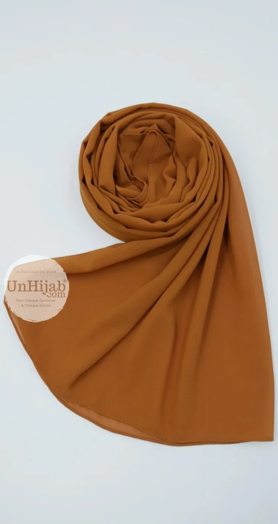 Hijab Mousseline Marron Premium Collection – view 2