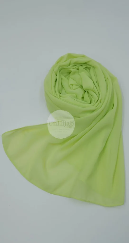 Hijab Mousseline Vert lime Premium Collection – view 2