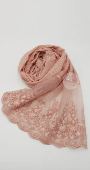 Voile Dentelle Corail