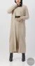 Gebreide set met lange jurk en vest in beige - Afbeelding 3
