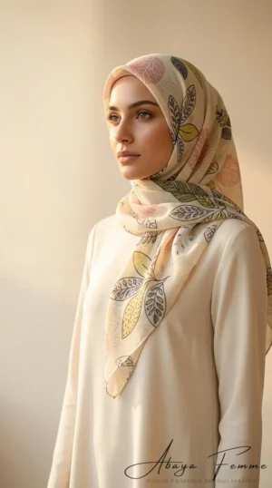 Foulard Carré Imprimé Collection Basic MS15 - Minimal Photo - Model Style: Hijabi