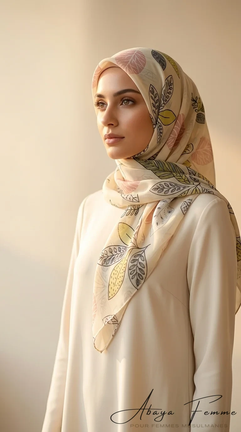 Foulard Carré Imprimé Collection Basic MS15 - Minimal Photo - Model Style: Hijabi