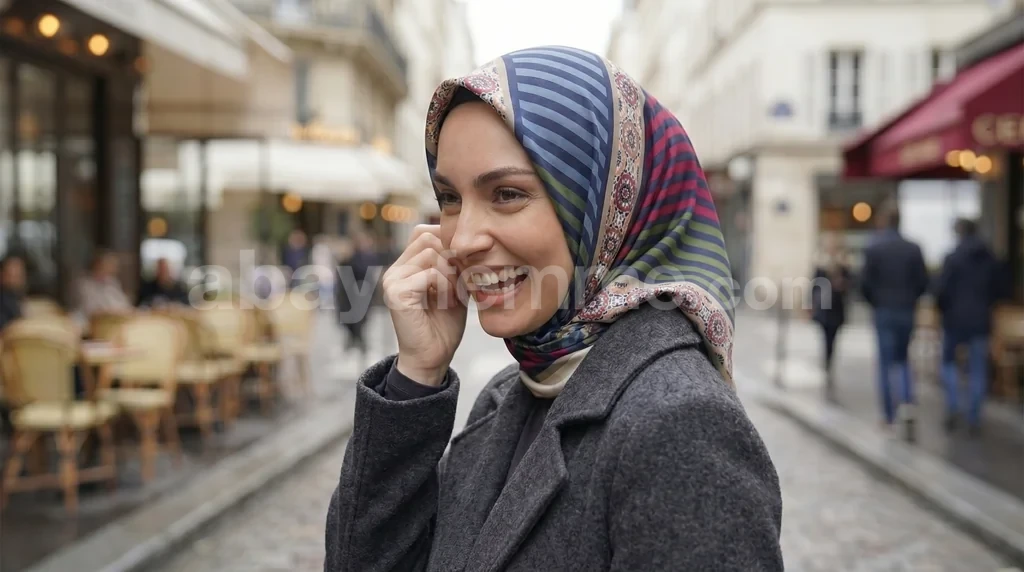 Foulard Collection Luxe FT46 1 Foulard collection luxe ft46 aux motifs géométriques modernes et reflets satinés