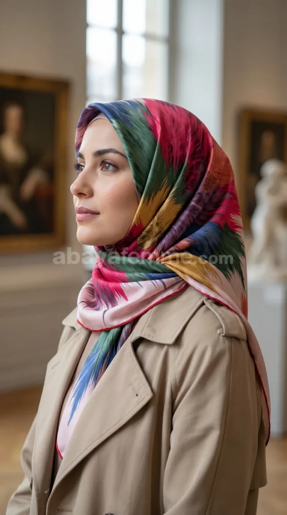 Foulard Collection Luxe FT45 2 Détails des motifs modernes et de la texture du foulard collection luxe FT45