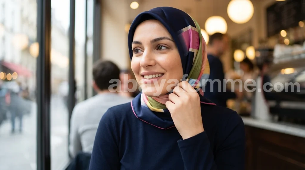 Foulard Collection Luxe FT40 1 Femme portant le foulard collection luxe ft40