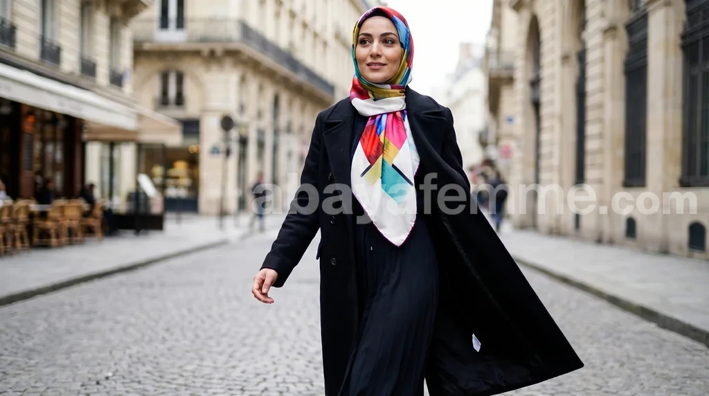 Foulard Collection Luxe FT39 1 Foulard collection luxe FT39 porté avec élégance style hijab satiné