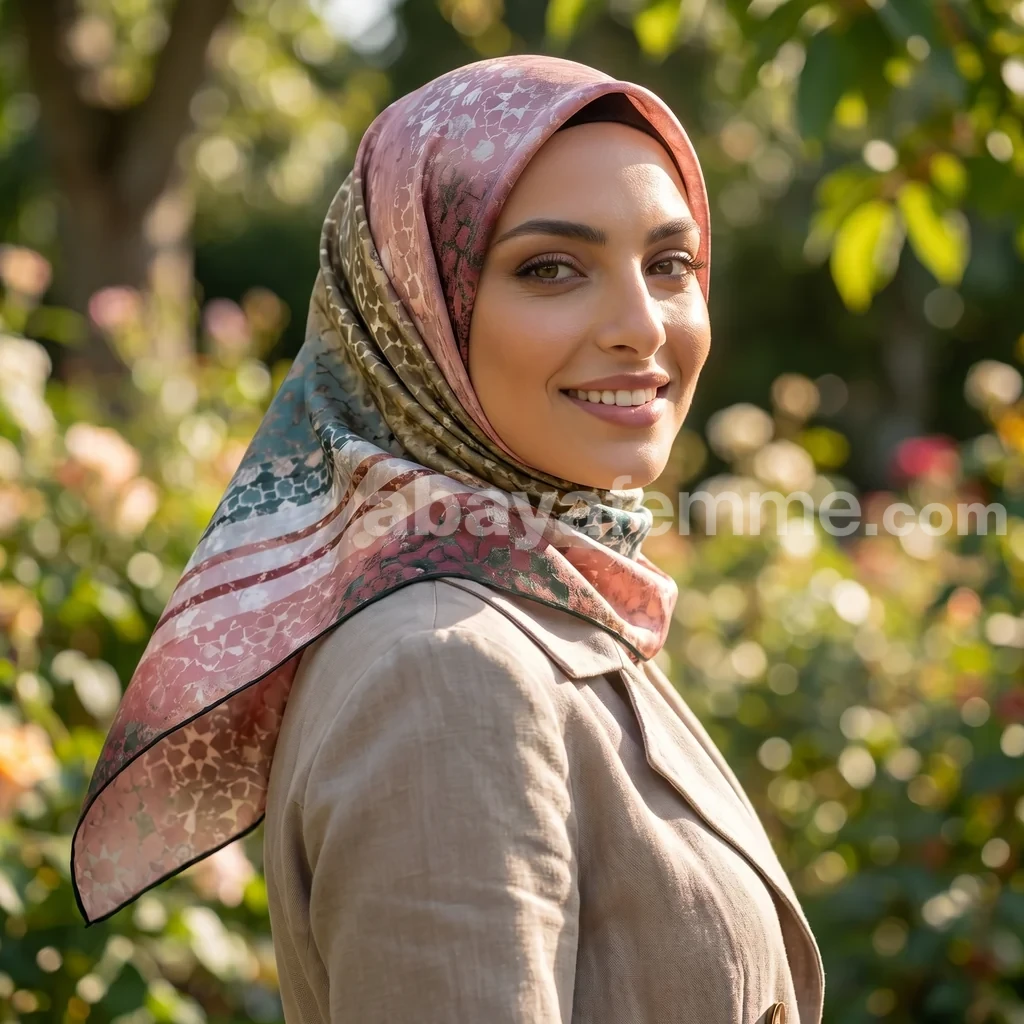 Foulard Collection Luxe FT35 3 Mise en situation du foulard collection luxe FT35 en mode hijab