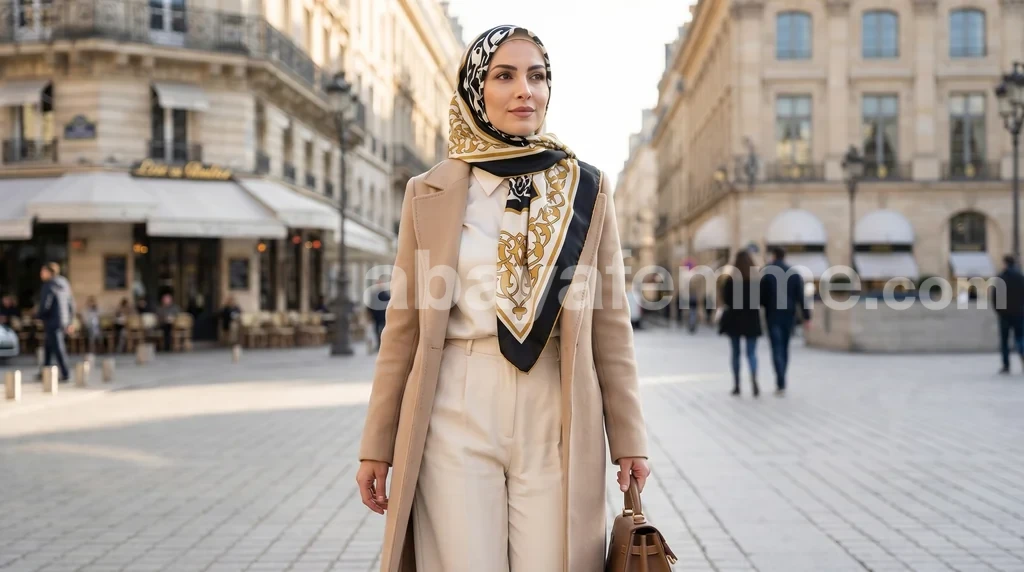 Foulard Collection Luxe FT34 2 Détails des motifs modernes du foulard collection luxe ft34