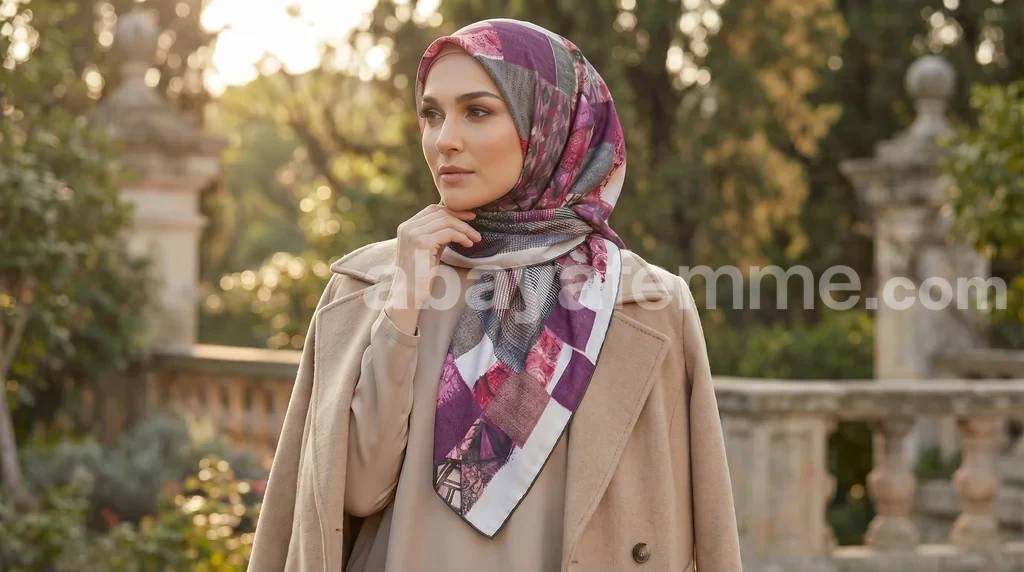 Foulard Collection luxe FT30 3 Gros plan sur le tissage du foulard collection luxe FT30