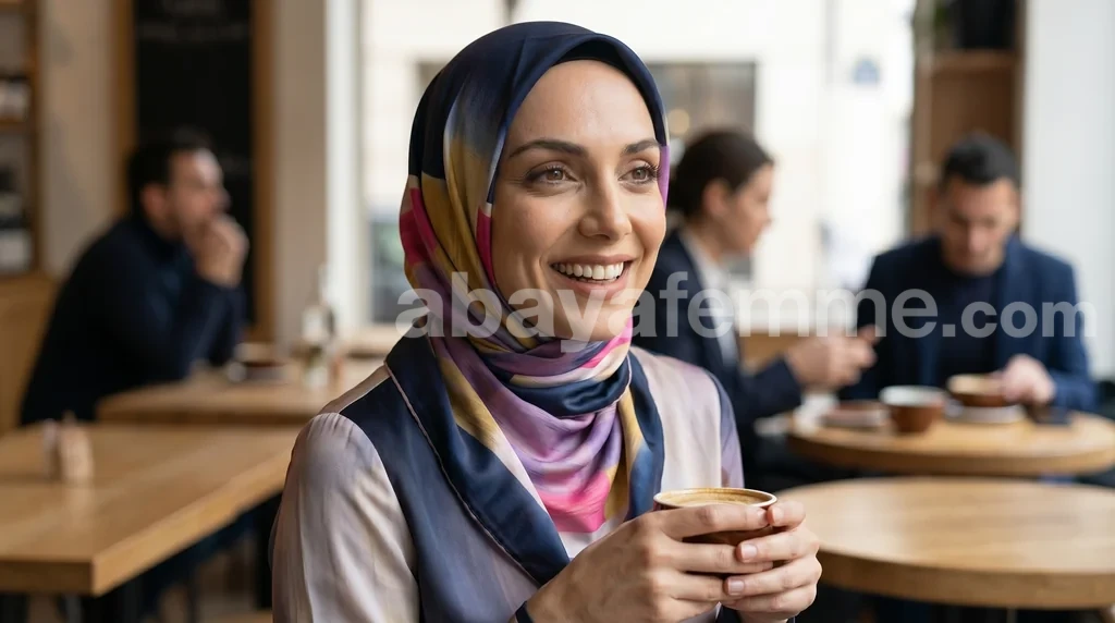 Foulard Collection Luxe FT26 1 Foulard collection luxe FT26 porté avec élégance pour un style chic et sophistiqué