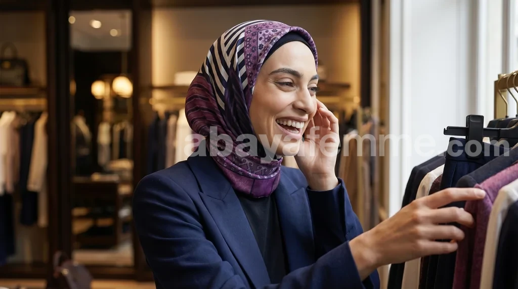 Foulard Collection Luxe FT12 1 Femme portant le foulard collection luxe ft12 en hijab