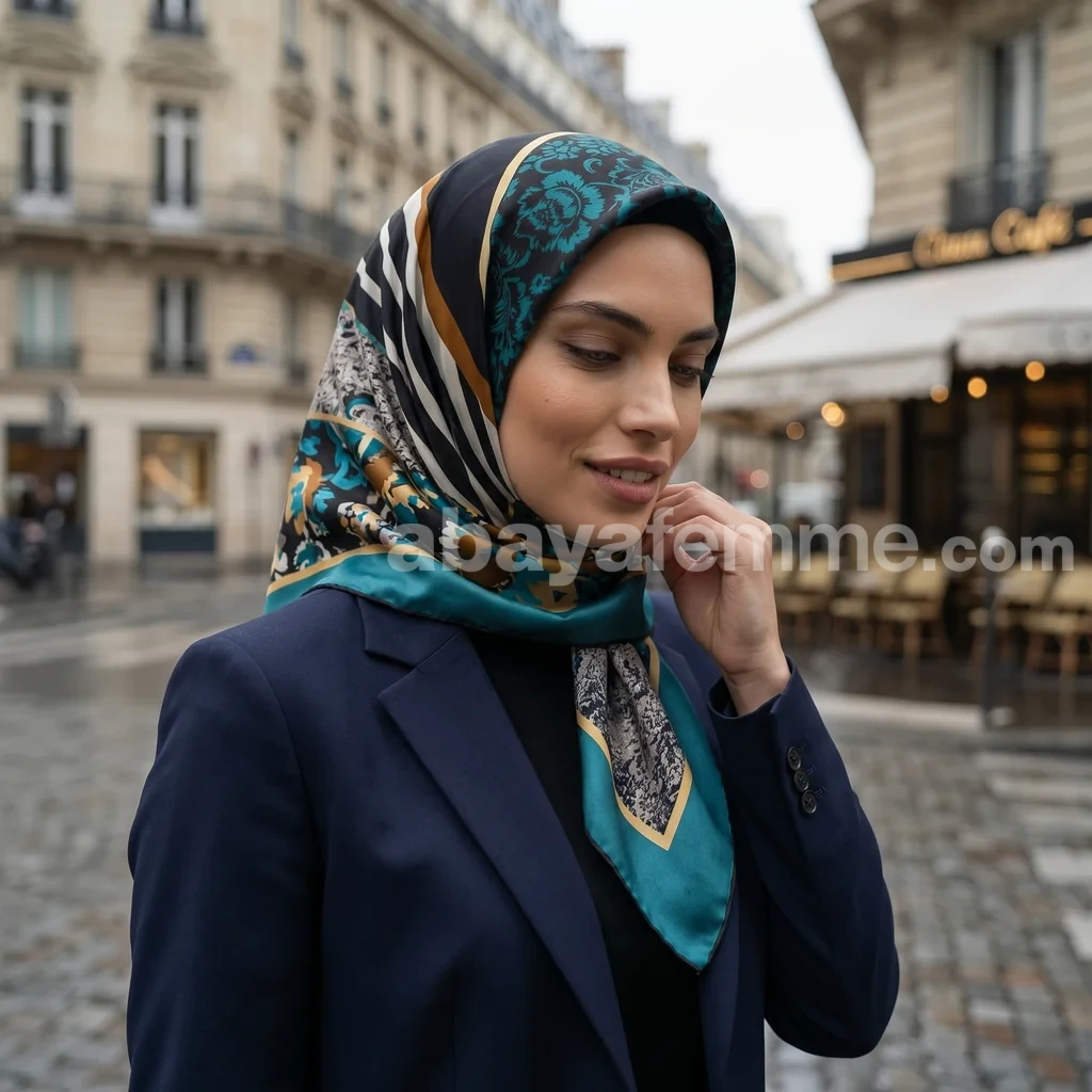 Foulard Collection Luxe FT09 2 Motifs modernes et détails du foulard collection luxe ft09