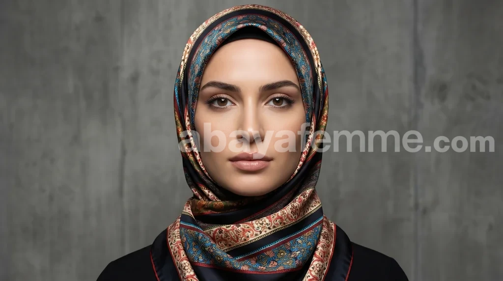 Foulard Collection Luxe FT04 1 Femme portant le foulard collection luxe ft04 en hijab élégant