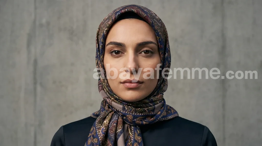 Foulard Collection Luxe FT03 1 Femme portant le foulard collection luxe ft03