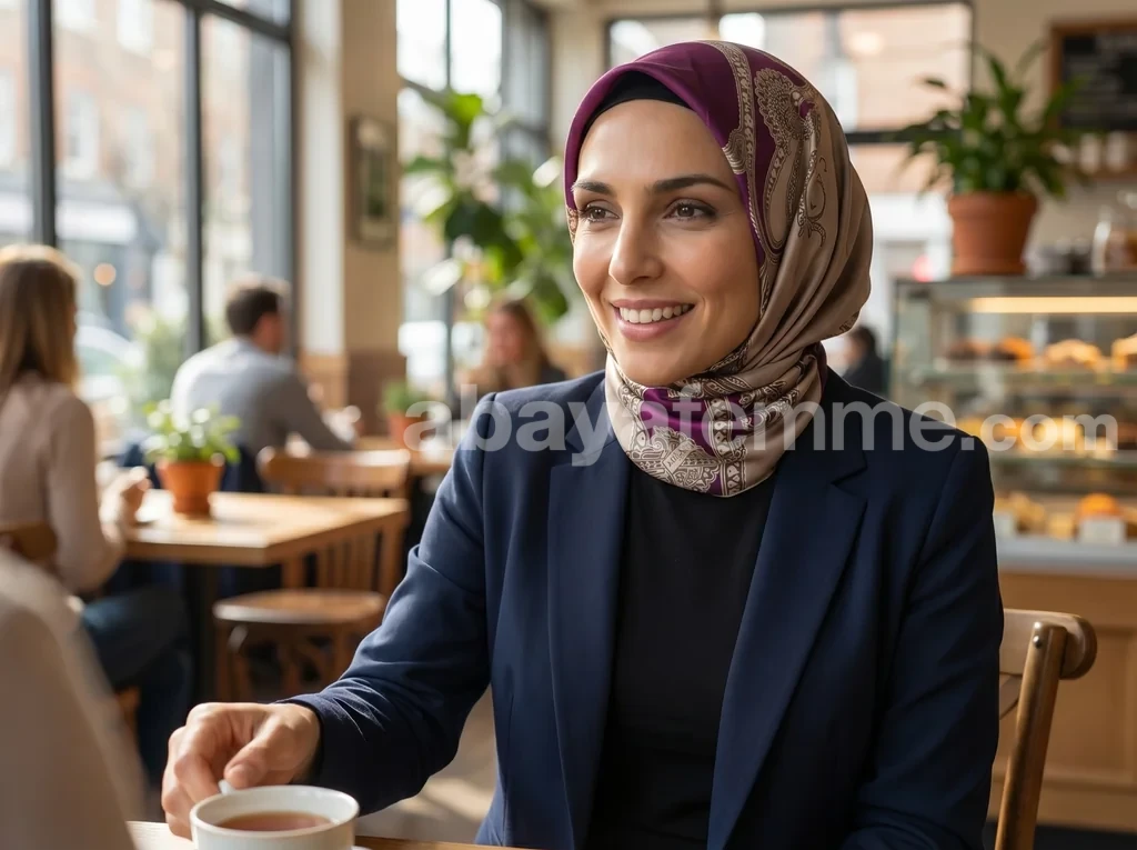 Foulard Collection Luxe FT02 1 Femme élégante portant le foulard collection luxe ft02