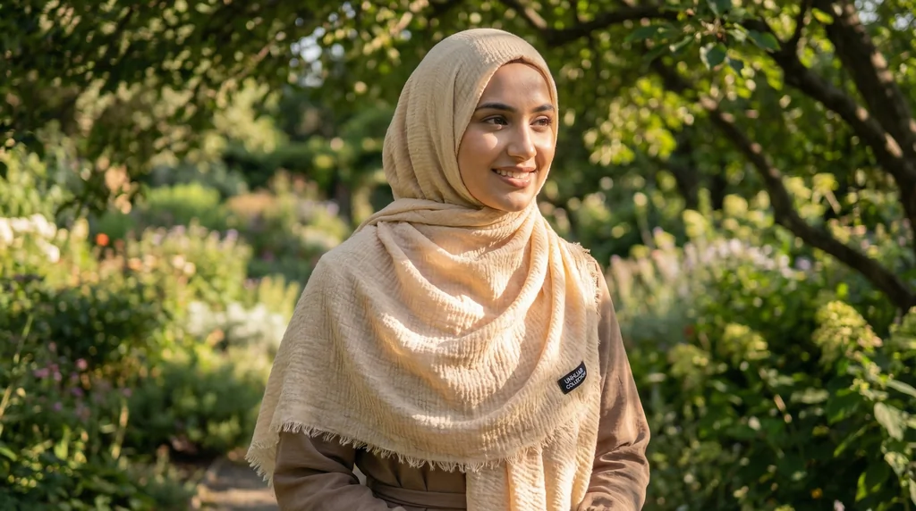 Hijab Froissé Cornsilk Basic Collection 1 Hijab Froissé Cornsilk Basic Collection - Garden Photo - Model Style: Hijabi
