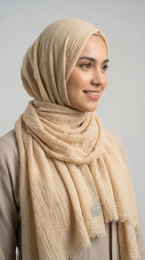 Hijab Froissé Jaune paille Basic Collection