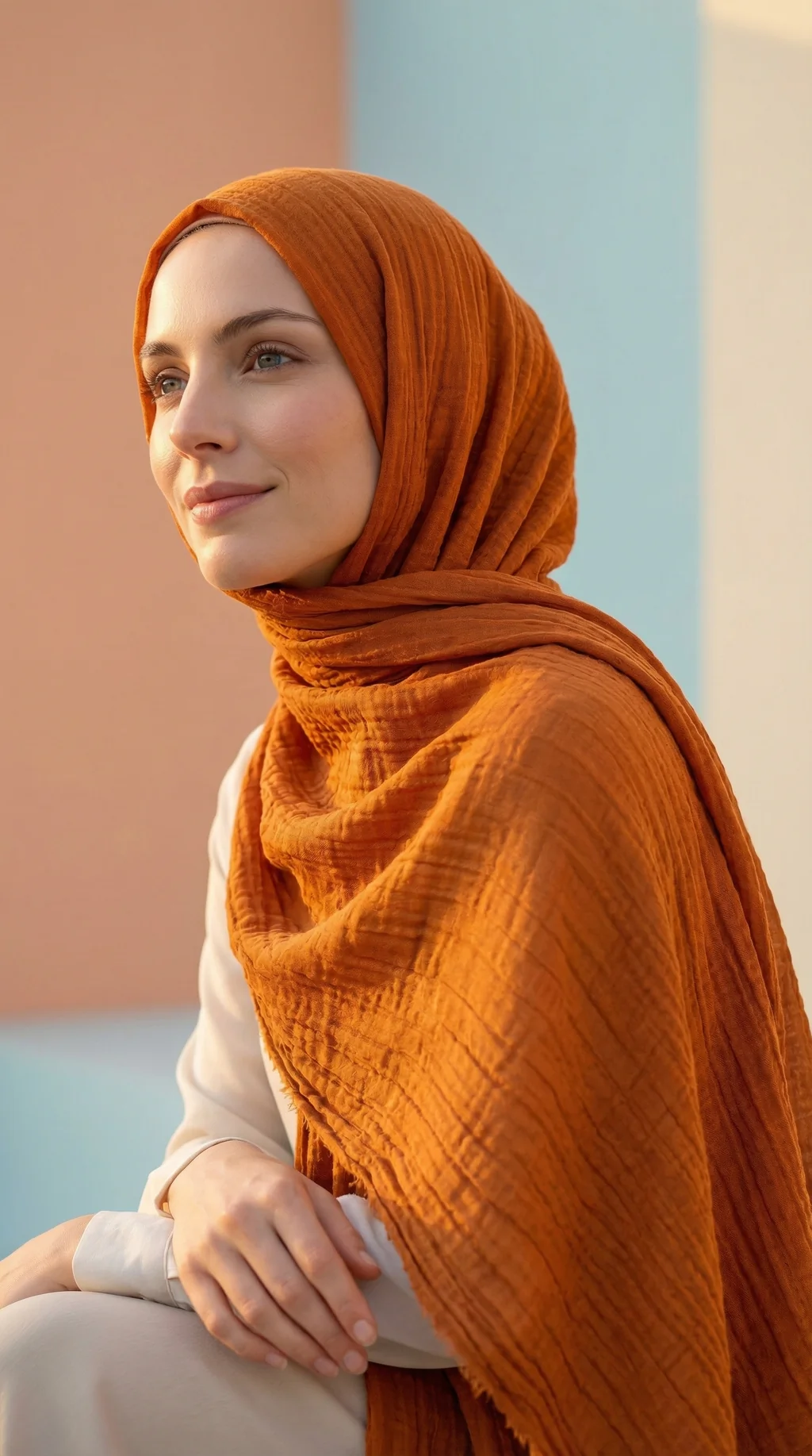 Hijab Froissé SandyBrown Basic Collection - Minimal Style Hijab Froissé SandyBrown Basic Collection - Minimal Photo - Model Style: Hijabi