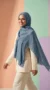 Crinkled Steel Blue Hijab Basic Collection - Minimal Photo - Model Style: Hijabi