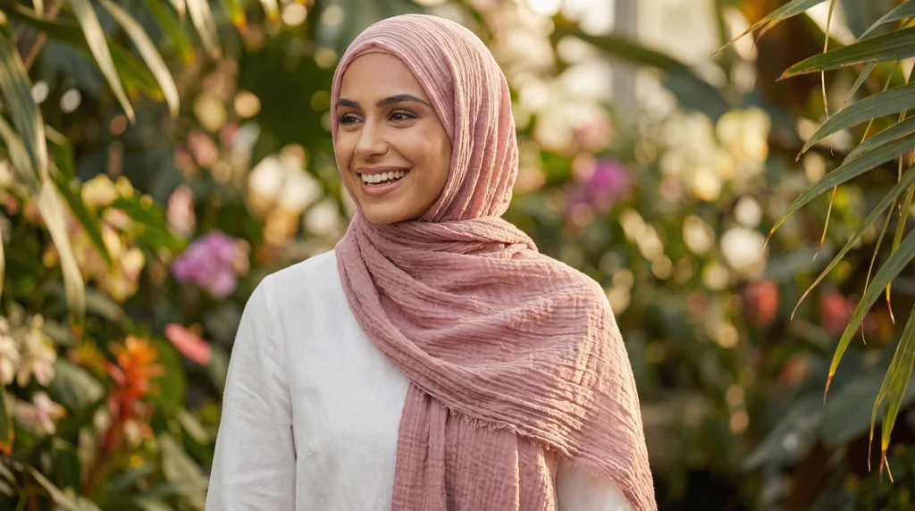 Hijab Froissé Thistle Basic Collection 1 Hijab Froissé Thistle Basic Collection - Garden Photo - Model Style: Hijabi