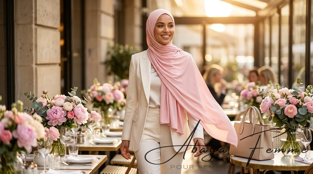 Hijab Jersey LightPink Rectangulaire Collection Premium 1 Hijab Jersey LightPink Rectangulaire Collection Premium