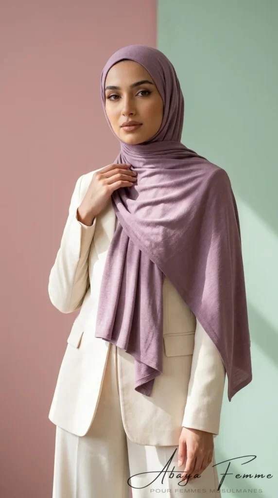 Mauve Jersey Hijab Premium Collection - Minimal Photo - Model Style: Hijabi