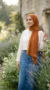 Premium Collection Brown Chiffon Hijab - Garden Photo - Model Style: Hijabi