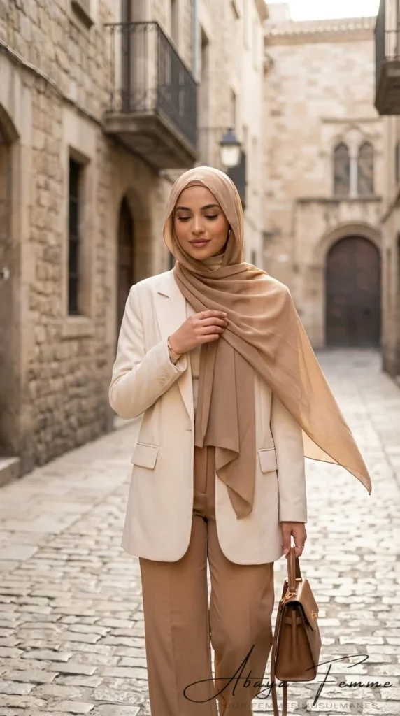 Hijab Mousseline Rectangulaire Burlywood Premium Collection – vue 2
