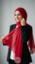 Red Chiffon Hijab Premium Collection - Studio Photo - Model Style: Hijabi
