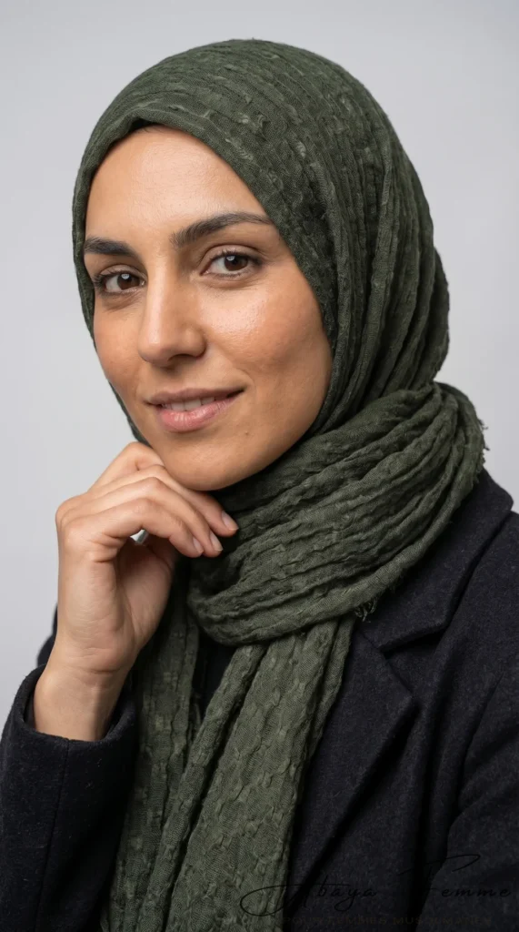 Hijab coton Distiny Prune – vue 2