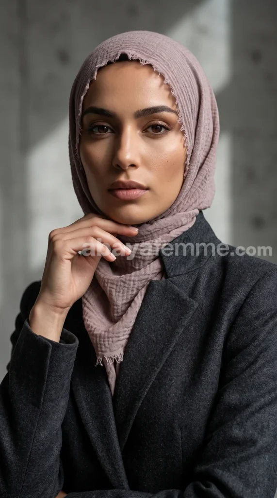Hijab Froissé Rose poudré Basic Collection – Ansicht 1