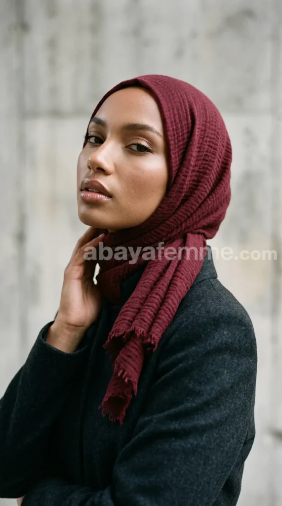 Hijab Froissé Rouge brique Basic Collection – view 2