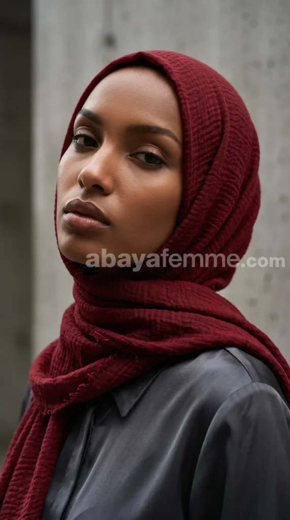Hijab Froissé Rouge brique Basic Collection