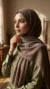 Hijab Froissé deep taupe Basic Collection 04