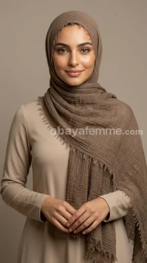 Hijab Froissé deep taupe Basic Collection
