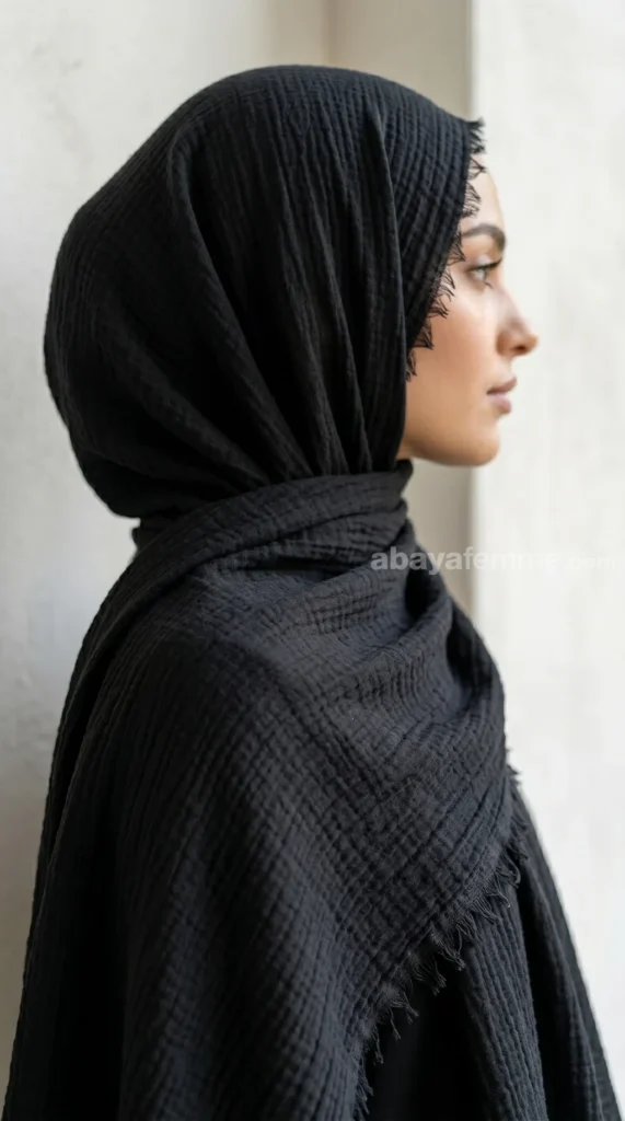 Hijab Froissé Noir collection basic – view 2